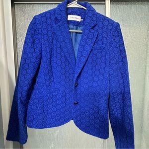 Blue lace overlay Calvin Klein blazer